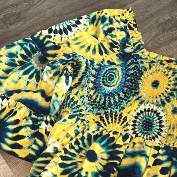 Terra & Sky Womens Boho Tie-Dye Smock Top 1X - Picture 3 of 9